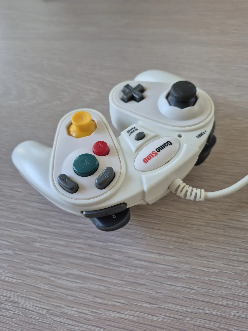 GameStop White Wired Video Game Controller with Multicolor Buttons